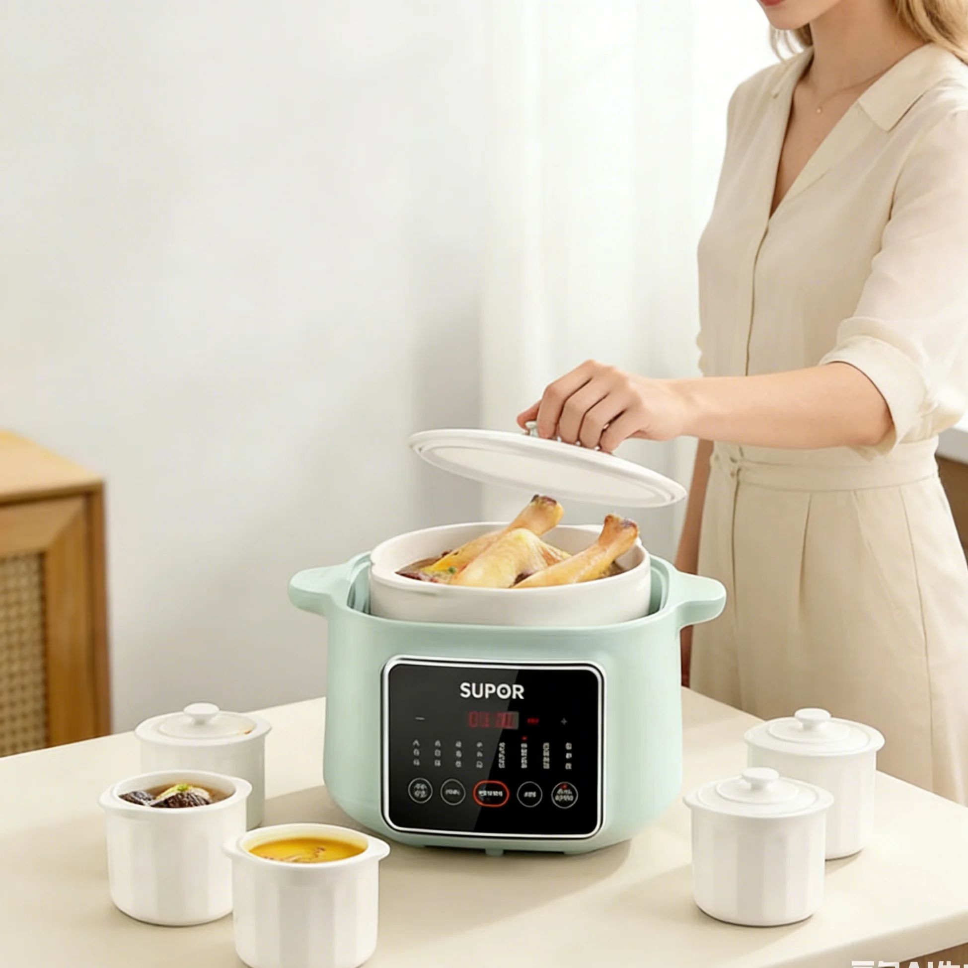 Baby Kitchen Food - SUPOR – mijoteuse multifonctionnelle en céramique,