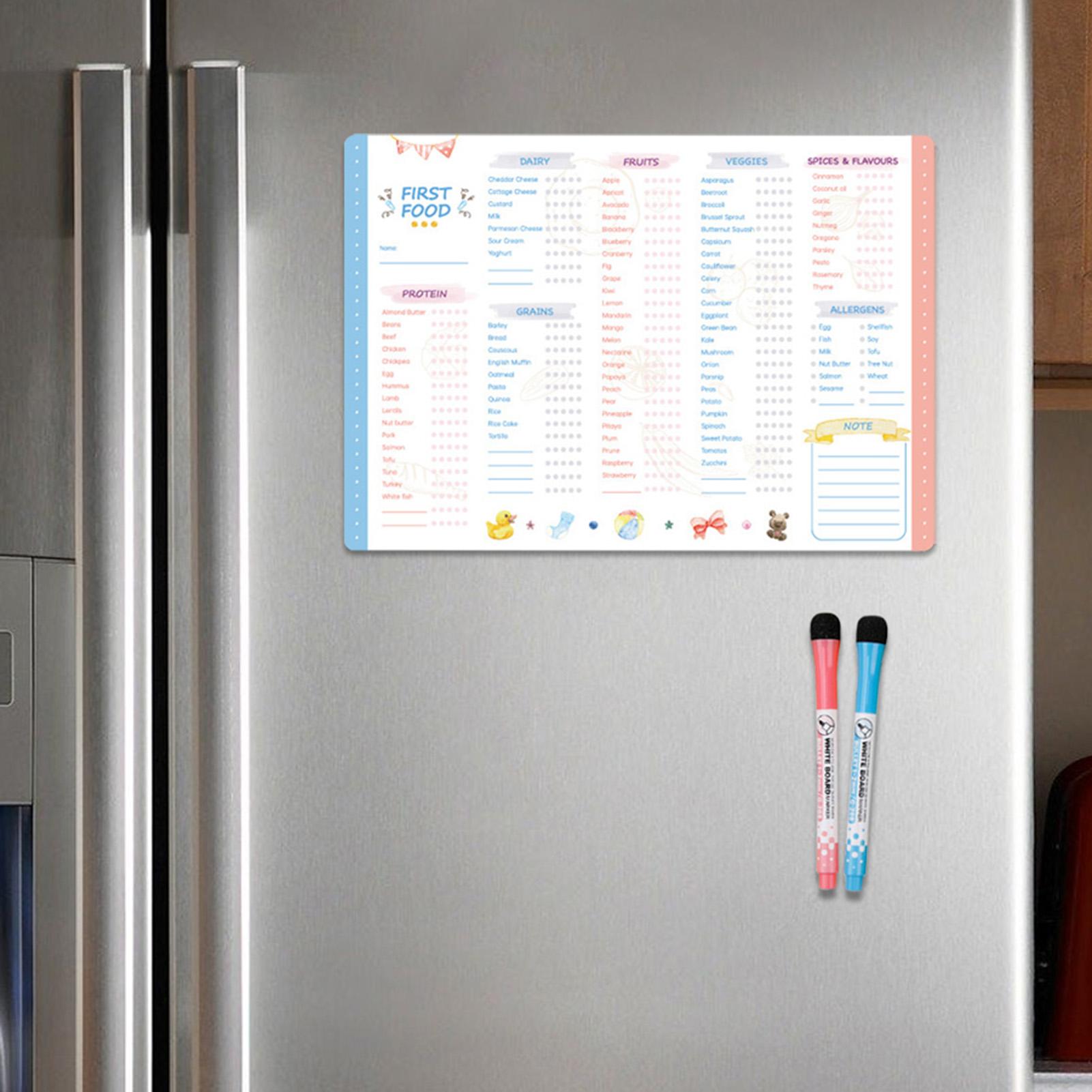 Baby Food Tracker - Tableau magnétique des premières aliments pour