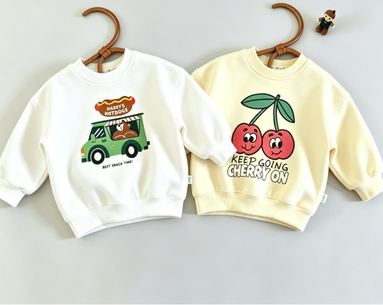 Baby Food Apple - Sweat-shirt à col rond pour enfant,
